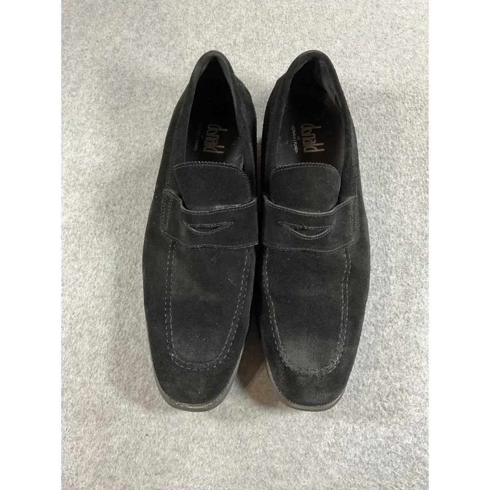 Donald J Pliner Aleck-81 Mens Black Suede Penny Loafers Size 11M Slip On Shoes